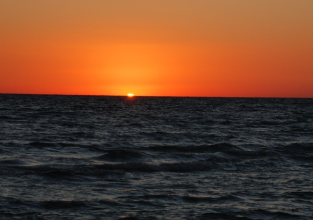 Beautiful sunsets, if brief, are common along the gulf shore.